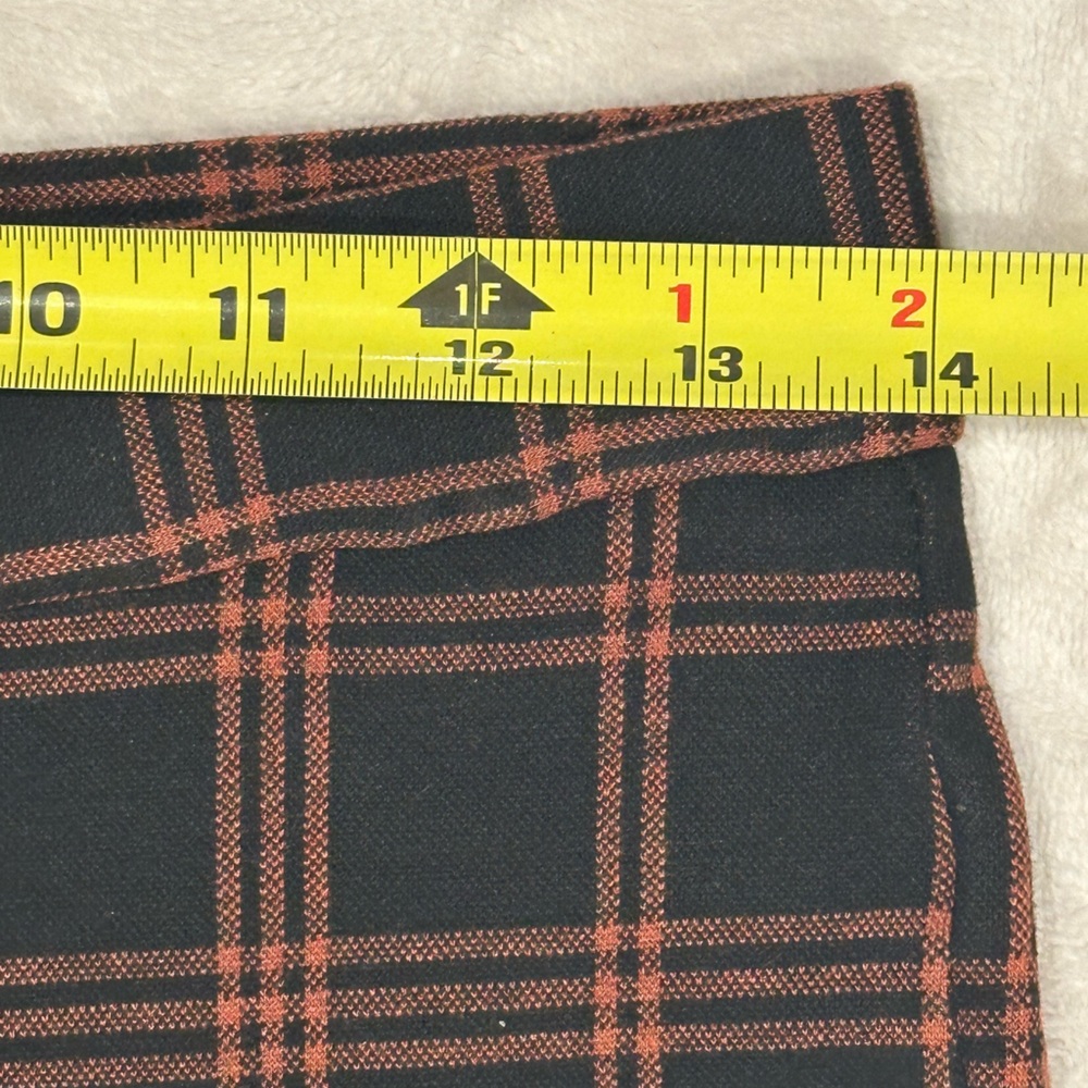 Nordstrom Rack Black and Rust Plaid Ankle Pants, Stretch, Zipper and Button XS - Picture 7 of 16
